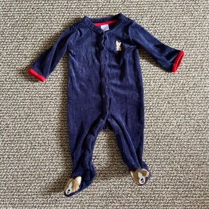 Gymboree baby Navy and red Fox footie